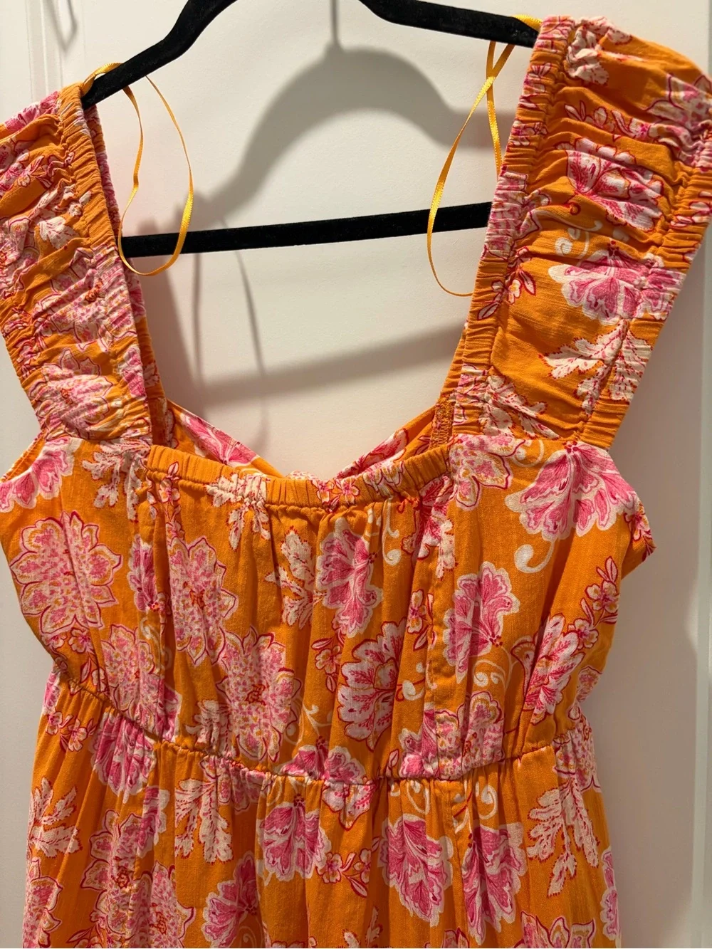 Old Navy Pink Floral Sundress on Mustard